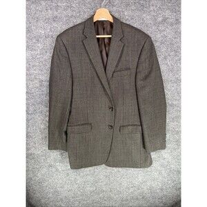 Lauren Ralph Lauren 42L Wool Houndstooth Sport Coat Blazer Brown 2 Button Jacket